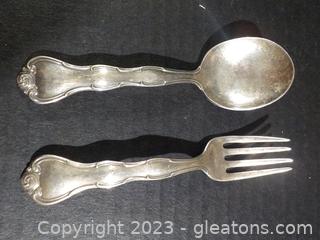 Precious Sterling Silver Child’s Fork and Spoon