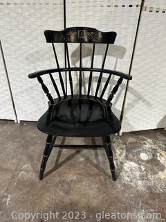 Nichols & Stone Black Bowback Windsor Arm Chair 