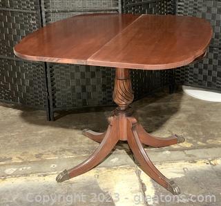 Vintage Claw Foot Accent Table with Twist Top Into Small Dining Table 