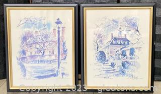 Pair of John Haymson Framed Prints “Governor’s Palace”