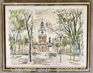 “Independence Hall” by John Haymson Framed Print 