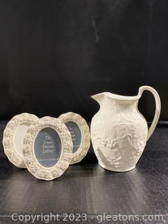 Exquisite Wedgwood Pitcher and Lenox Frames 