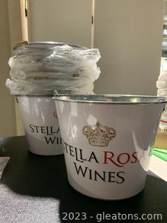 Eleven Metal “Stella Rosa Wines” Ice buckets with Handles