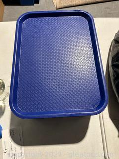 Blue Plastic Serving Trays (Lot of 22) 