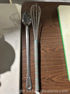 Large Stainless Steel Spoon & Vollrarth Whisk (Lot of 2) 