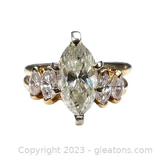 Gorgeous Marquise Diamond Ring with Matching Guard
