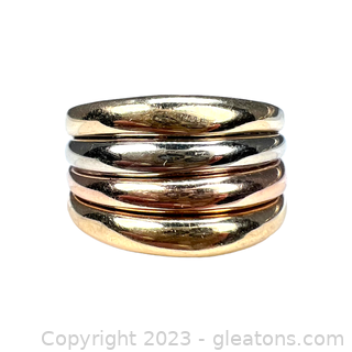 10kt Tri-Colored Gold Band