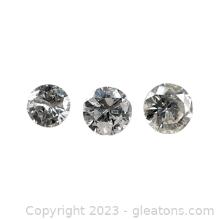 3 Loose Round Brilliant Diamonds Approx. ¾ Ct!