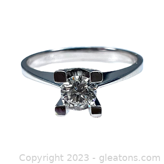 Classic 14kt White Gold Diamond Solitaire Engagement Ring