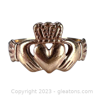 9kt Yellow Gold Claddagh Ring