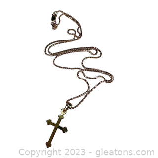 14kt Yellow Gold Cross Necklace