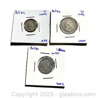 3 Collectible Coins from Belize