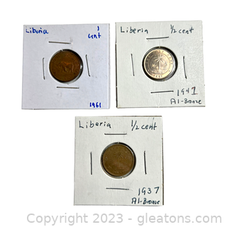 3 Collectible Coins from Liberia