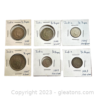 Collection of Silver Coins from India