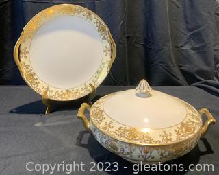 Two Pieces of Noritake “Christmas Ball” Servingware 