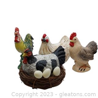 Rooster and Hen Collection 4 items