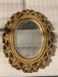 Ornately Carved Oval Wall Mirror 