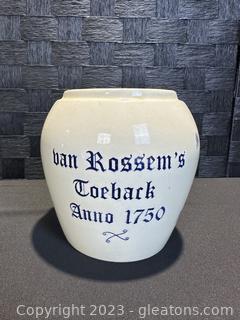 9918 Vintage Van Rossem’s Toeback Anno 1750 Tobacco Jar Humidor 