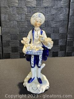 Baroque Style Figurine Selling Flowers 