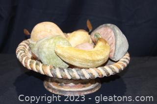 Mid Century Modern Terracotta Fruit Bowl 