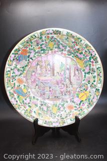 Chinese Rose Famille Old Plate Bowl