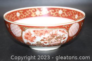 Vintage Japanese Gold Gilded Hand Painted Porcelain Imari Bowl