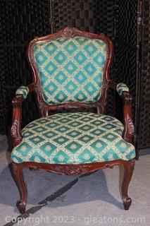 Mid Century Modern Carved Arm Chair