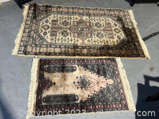 Two Area Rugs with Fringe 