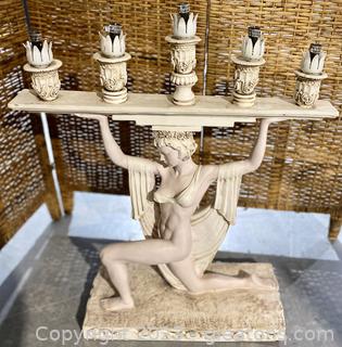 Gorgeous Greek Goddess Candelabra Lamp 