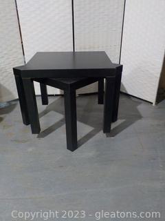 Pair of Small, Black IKEA Utility Tables