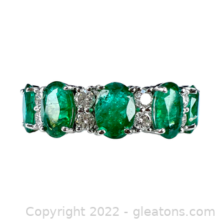 Brand New 14K Emerald and Diamond Ring