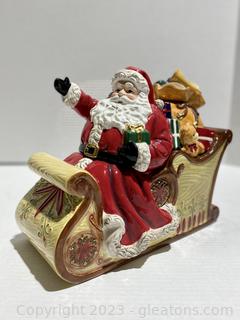 Waterford Heirloom Collection Santa Claus in Sleigh Cookie Jar