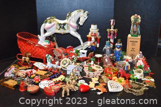 Dillard Trimming Rocking Horse, Stein Bach NOAH & The Ark and Ornament Galore 