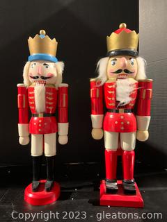 Two Wooden Hand Painted Nutcrackers 