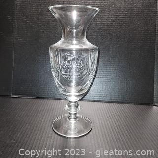 Beautiful Engraved Trophy Vase- Some Chipping on Edge 