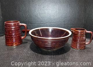 3 Pieces of Vintage Marcrest Dishes- Daisy Dot Pattern 