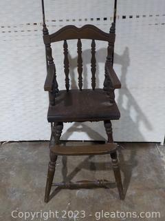 Child’s Vintage High Chair with No Tray