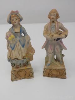 Pair of Bisque Colonial Vintage Figurines From Japan