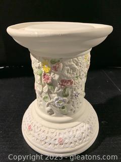 Beautiful Floral Ceramic Candle Holder 