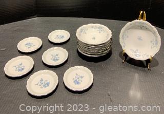 14 pcs of Blue Garland Dishware by Johann Haviland