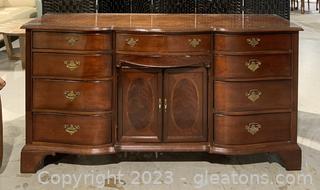 Palmer Home Collection Mahogany Inlaid Dresser By Lexington Furniture-Glass Top 