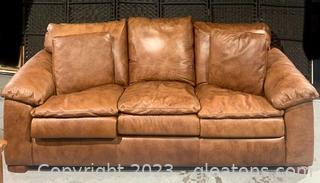 Nutmeg Leather Sofa by Leather Creations 