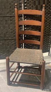 Short Leg Ladderback Chair with Cane Seat 