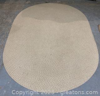 Natural Oval Braided Area Rug 