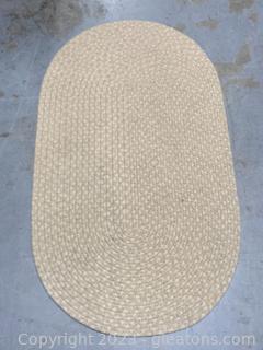 Natural Oval Braided Area Rug 