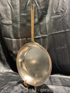 Copper Fry Pan with Brass Handle 