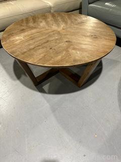 Nice Round Wood Cocktail Table 