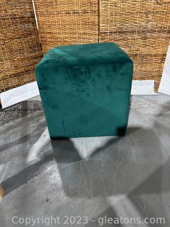 Square Micro Fiber Emerald Green Ottoman 