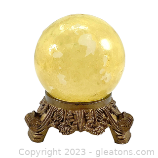 Glass Sphere on Brass Base