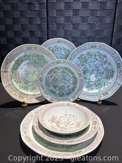 Adams China Singapore Bird Pattern Plates & Bowls